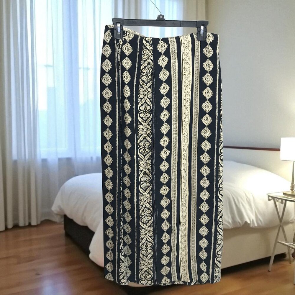 Vintage 80s Lightweight Wrap Skirt Southwestern Print S, M L'Amaden
